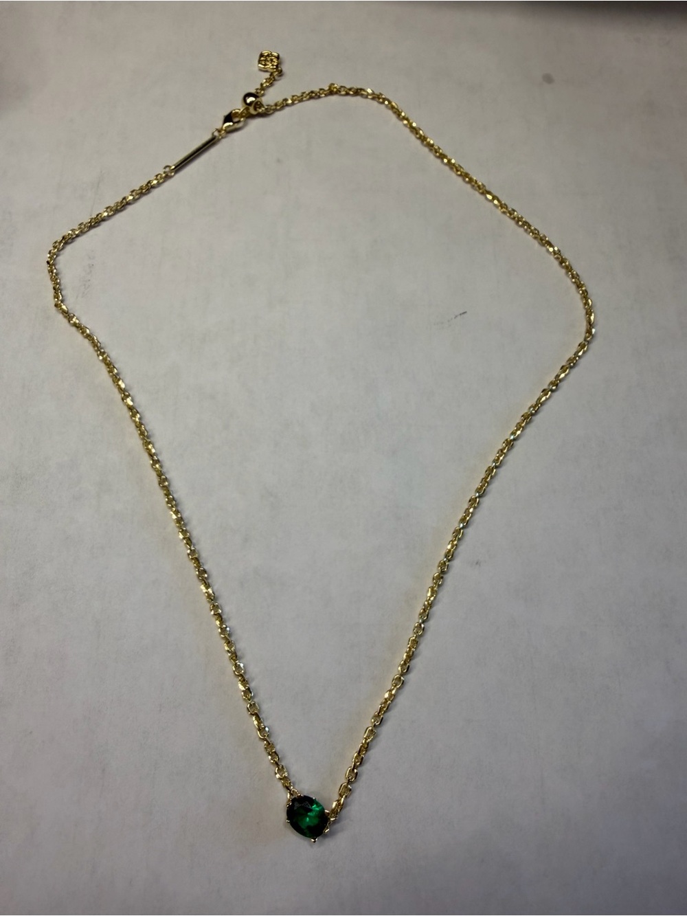 Kendra Scott Cailin Gold Green Crystal Pendant Necklace